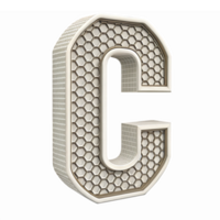 3D Honeycomb Style Letter C with Transparent Background for Modern Typography and Design png