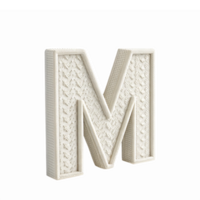 Elegant Textured Letter M Design with Intricate Patterns Ideal for Personalization and Branding png