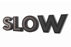 Bold 3D Text Slow with a Modern Design and Transparent Background for Creative Projects png