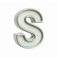 Stylish Three-Dimensional Letter S Design with Elegant Curved Edges and Detailed Texture png