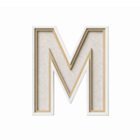 Three Dimensional Letter M with Textured Finish and Shadow Effect for Modern Design Applications png