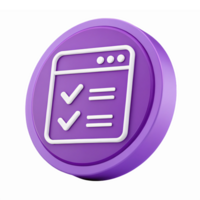 Purple Checkmark Button for Task Completion User Interface Design on Transparent Background png