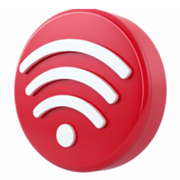 Red Wi-Fi Signal with Transparent Background for Digital Connectivity Graphics png