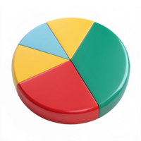 Colorful Circular Pie Chart Segments for Data Visualization with Transparent Background png