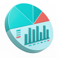 3D Pie Chart and Bar Graph Infographic for Data Visualization and Analysis png