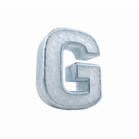 3D Frosted Ice Letter G with Crystal Texture for Unique Design and Branding Applications png