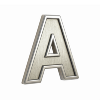 3D Metallic Letter A with Textured Finish on Transparent Background for Modern Design Applications png