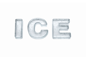 Realistic Ice Letters Forming the Word Ice Transparent Background for Design and Graphics png