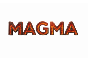 Vibrant Magma Text With Fiery Colors on Transparent Background for Dynamic Design Projects png