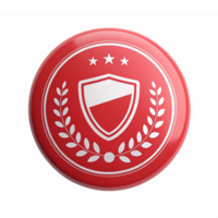 Red Shield Badge with Stars and Laurel Wreath on Transparent Background png