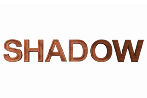 Wooden Shadow Text Effect with Transparent Background for Graphic Design and Online Projects png