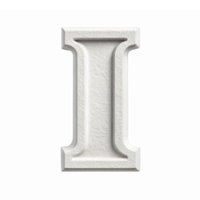 Three Dimensional Letter I Craft Decorative Element with Textured Surface and Transparent Background png
