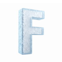 Ice Letter F Three Dimensional Frosted Font for Creative Projects Transparent Background png