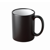 Black Ceramic Coffee Mug with Glossy Interior and Transparent Background for Versatile Use png