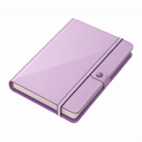 Stylish Purple Notebook with Cover for Writing and Organizing on a Transparent Background png