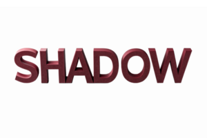 3D Shadow Text Effect in Deep Red Color with Transparent Background for Modern Design Projects png