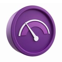 Purple Speedometer with Transparent Background for Performance Measurement and Analytics png