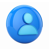 Blue User Profile Round Shape for Digital Applications on Transparent Background png