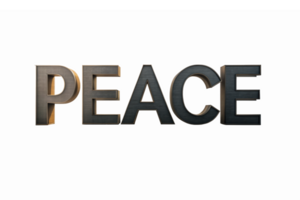 Bold Peace Letters Displaying Unity Hope and Serenity on Transparent Background png