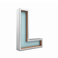 Stylized 3D Letter L with Textured Background and Sleek Frame for Modern Design Projects png
