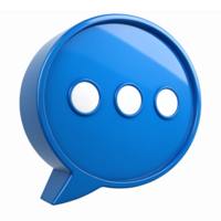 Blue Speech Bubble with Three Dots for Messaging Applications and Communication png