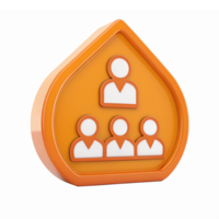 Team Collaboration in Orange Color with Transparent Background for Group Dynamics png