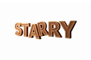 3D Text Effect for Starry Theme with Stylish Brown Color and Transparent Background png