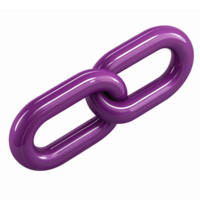 Glossy Purple Chain Link 3D Illustration with Transparent Background for Digital Design Projects png