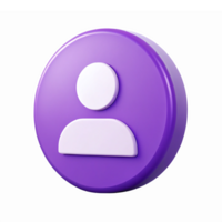 Purple User Profile on Transparent Background for App and Website Design png