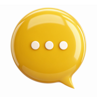 Yellow Speech Bubble with Three Dots for Communication and Messaging Applications png