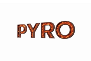 Fiery Pyro Text with Glowing Flame Effects on Transparent Background for Dynamic Designs png