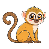 Cute Cartoon Monkey Character with Playful Expression on Transparent Background png