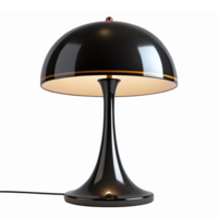 Modern Black Table Lamp Sleek Design with Glossy Finish Transparent Background png