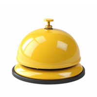 Shiny Yellow Service Bell with Glossy Finish Ideal for Hospitality Reception and Booking png
