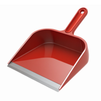 Bright Red Plastic Dustpan with Metal Edge for Efficient Cleaning and Home Organization png