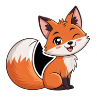 Cute Cartoon Fox Character with a Winking Expression and Playful Gesture on Transparent Background png