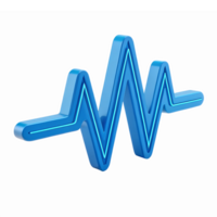 Blue Pulse Wave Shape Illustration with 3D Effect for Healthcare and Technology Applications png