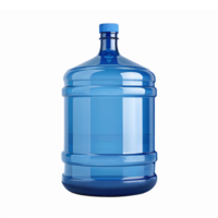 Blue Plastic Water Bottle Container with Cap Transparent Background png