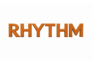 Dynamic 3D Rhythm Typography with Gradients for Music Events and Creative Projects png