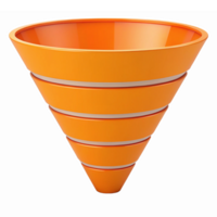 Orange Funnel with Smooth Curved Design for Kitchen and Laboratory Use with Transparent Background png
