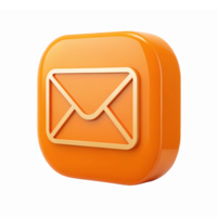 Bright Orange Email with Envelope Design for Communication and Messaging Applications png