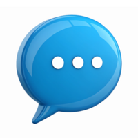 Blue Speech Bubble with Three Dots for Messaging and Communication Applications png
