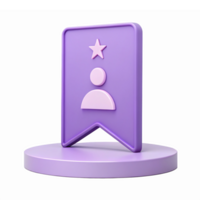 Purple User Badge with Star on a Round Base for User Profiles and Online Recognition png
