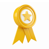 Golden Star Award Ribbon with Transparent Background for Recognition and Achievements png