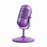 Vintage Purple Microphone Retro Style for Music Podcasting and Broadcasting Applications png