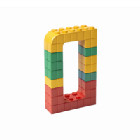 Colorful LEGO Block Frame with Transparent Background for Creative Design Projects png