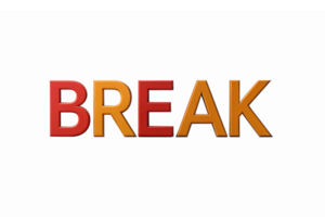 Bold and Vibrant 3D Text Render of Break for Dynamic Marketing and Creative Projects png