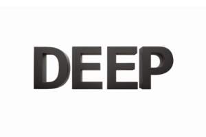 Bold Deep Text Graphic on Transparent Background for Modern Design Applications png