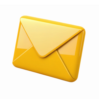 Shiny Yellow Envelope Representing Digital Communication and Messaging Applications png