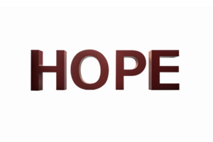 Hope Text in 3D Style Red Color with Transparent Background for Inspirational Designs png